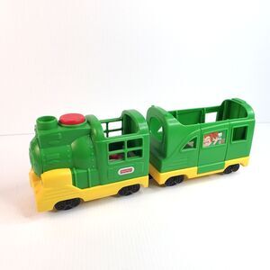 Fisher Price Little People Push Along Green Yellow Train Light up Talking